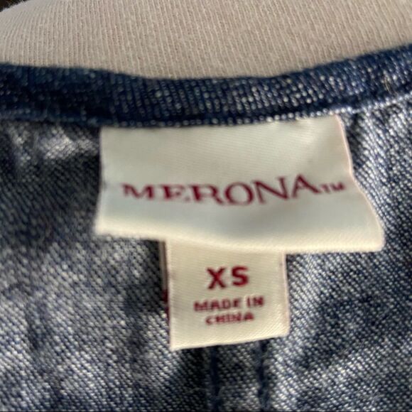 MERONA Blue Denim Straight Mini-to-Midi Dress XSmall - Picture 10 of 10